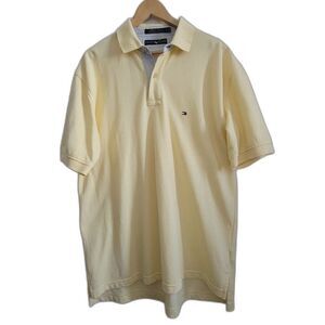 Tommy Hilfiger Men's cotton knit short sleeve polo shirt size L yellow